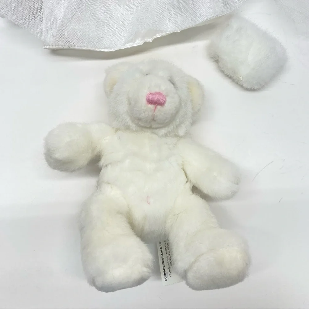 Build-A-Bear White Bride Bear 7inch Plush Teddy in Bridal Wedding Set w/ Veil